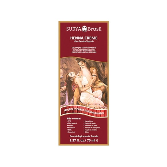 Henna Creme Natural Surya Louro Escuro Avermelhado