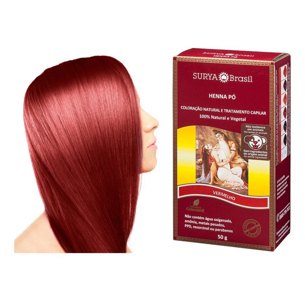 Compre Henna Surya Indian Vermelho 50g com Qualidade | Henna Surya
