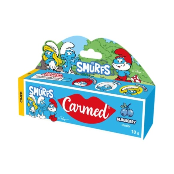 Hidratante Labial Carmed Blueberry Os Smurfs 10g