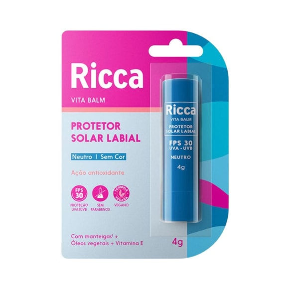 Hidratante Labial Ricca Neutro FPS 30 3814