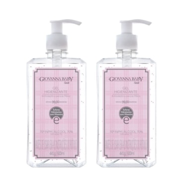 Kit Álcool Em Gel Higienizante Giovanna Baby Classic Rosa 500ml (2 Unidades)