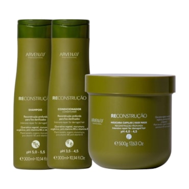 Kit Arvensis Reconstrução Shampoo + Condicionador + Máscara