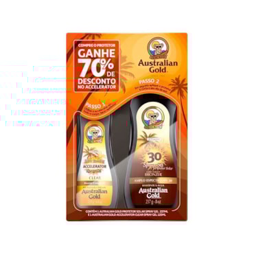 Kit Australian Gold Protetor Solar Corporal Fps 30 237Ml + Bronzeador Instant Bronze 125Ml