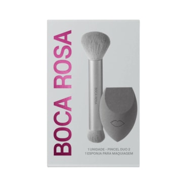 Kit Boca Rosa Pincel Duo 2 + Esponja