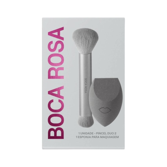 Kit Boca Rosa Pincel Duo 2 + Esponja