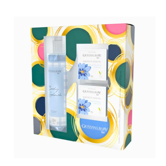 Kit Body Splash e 2 Sabonetes Vegetais Giovanna Baby Blue