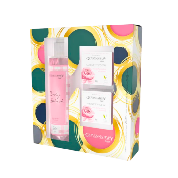 Kit Body Splash e 2 Sabonetes Vegetais Giovanna Baby Classic