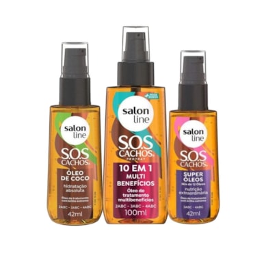 Kit com 3 Óleos de Tratamento: Coco, Super Óleos e Multibenefícios