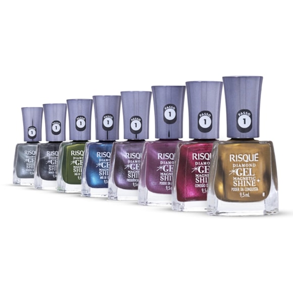 Kit De Esmalte Risqué Diamond Gel Magnetic Shine 