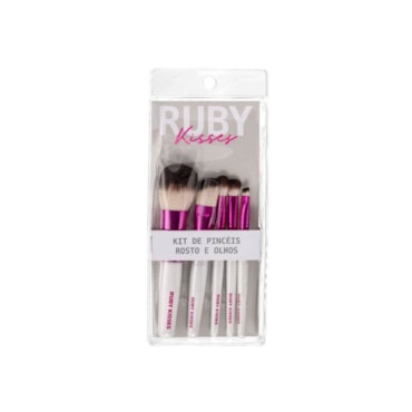 Kit de Pincéis Ruby Kisses Rosto e Olhos c/5un