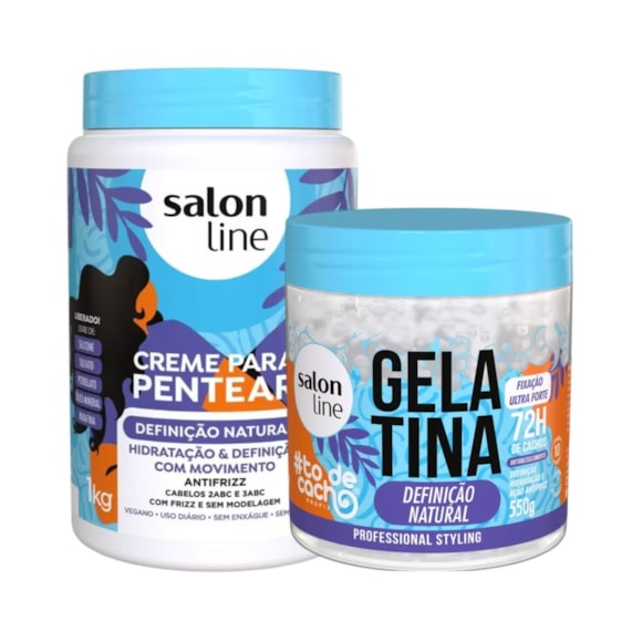Kit Definio Natural Com Creme Para Pentear E Gelatina #Todecacho