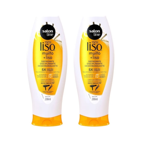 Kit Defrizante Protetor Térmico Meu Liso Muito Liso Salon Line 200ml (2 Unidades)