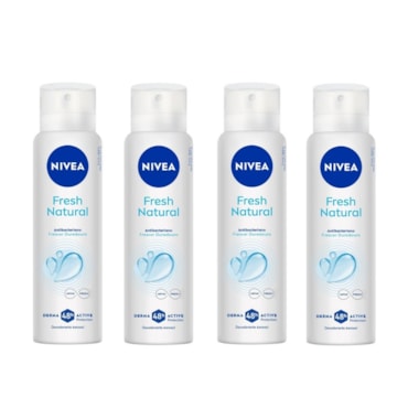 Kit Desodorante Aerossol Nivea Fresh Natural 150ml (4 Unidades)
