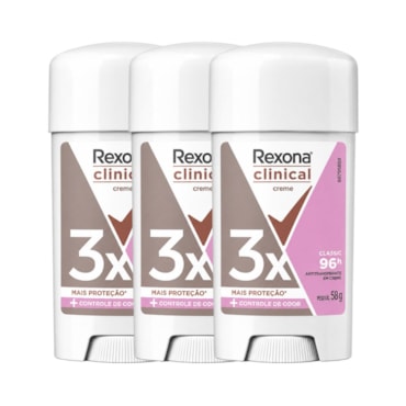 Kit Desodorante Creme Rexona Clinical Classic – 3 Unidades