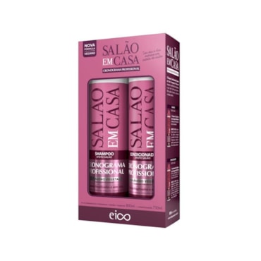 Kit Eico Salão Em Casa Cronograma Profissional Shampoo 800ml + Condicionador 750ml