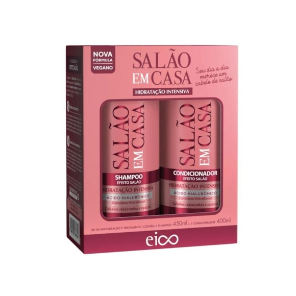 Kit Eico Salão em Casa Hidratação Intensiva Shampoo 450ml + Condicionador 400ml