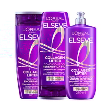Kit Elseve Collagen Lifter Shampoo + Condicionador + Creme de Pentear