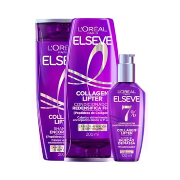 Kit Elseve Collagen Lifter Shampoo + Condicionador + Leave in