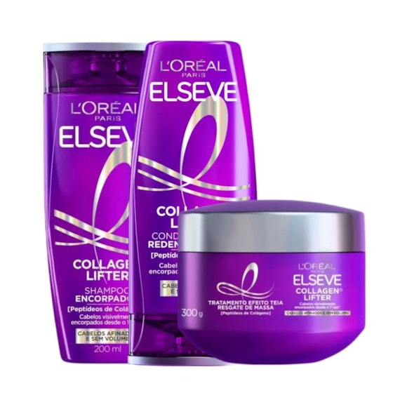 Kit Elseve Collagen Lifter Shampoo + Condicionador + Máscara 200ml