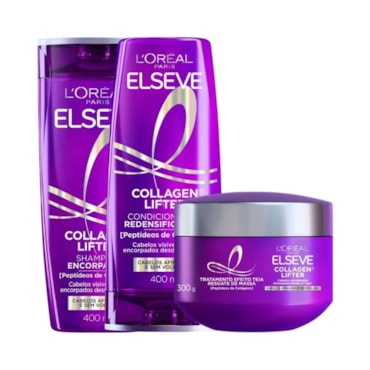 Kit Elseve Collagen Lifter Shampoo + Condicionador + Máscara 400ml