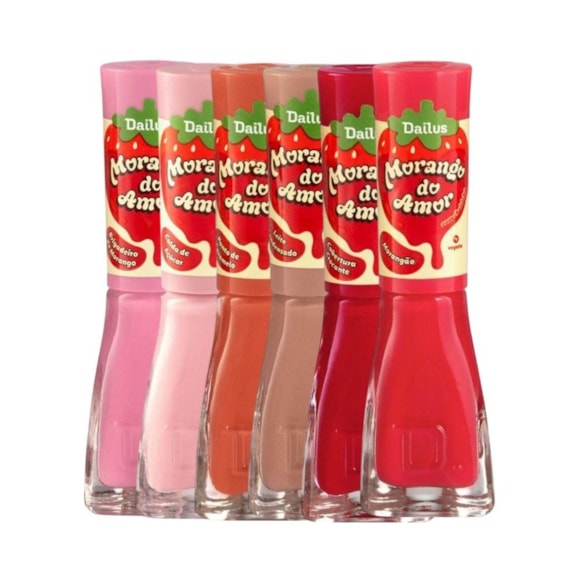 Kit Esmalte Dailus Coleção Morango do Amor