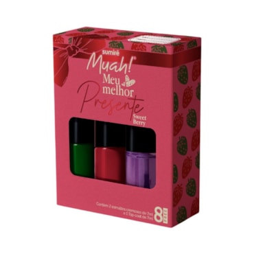 Kit Esmalte Muah! Sweet Berry 3 Unidades