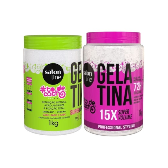 Kit Gelatina Em Dobro #Todecacho Volume E Definio