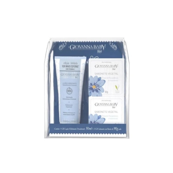 Kit Giovanna Baby Vegetais Eterno Encanto Blue Loção Hidratante + Sabonete Vegetal 