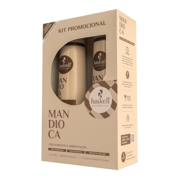 Kit Haskell Shampoo + Condicionador Mandioca 500ml
