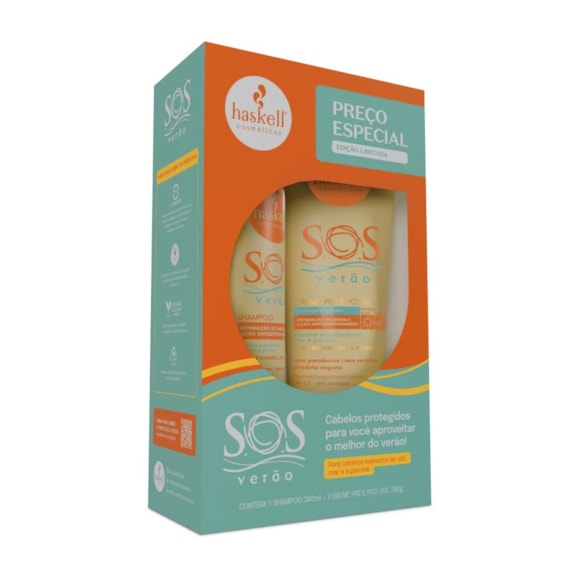 Kit Haskell SOS Verão Shampoo 300ml  Leave In 240g