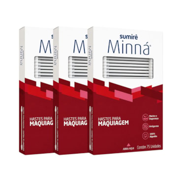 Kit Hastes Flexíveis Minná Maquiagem 3 Unidades