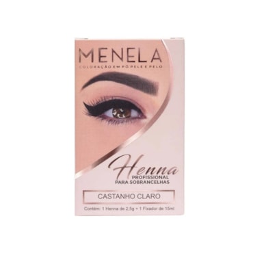 Kit Henna Sobrancelha Menela Castanho Claro 2,5g 