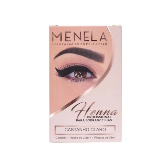 Kit Henna Sobrancelha Menela Castanho Claro 2,5g 