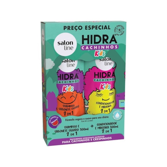 Kit Hidra Salon Line Kids Cachinhos (SH+CD) 300ml