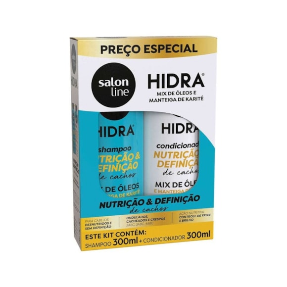 Kit Hidra Salon Line Nutrição E Definição (SH+CD) 300ml