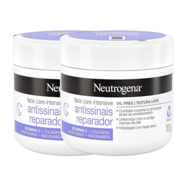 Kit Hidratante Facial Neutrogena Face Care Intensive Antissinais Reparador 100g 2 Unidades