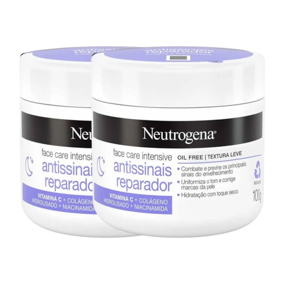 Kit Hidratante Facial Neutrogena Face Care Intensive Antissinais Reparador 100g 2 Unidades