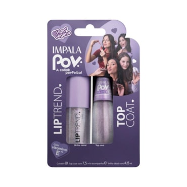 Kit Impala Coleção Pov Luara Esmalte Tô Pronta + LipTrend