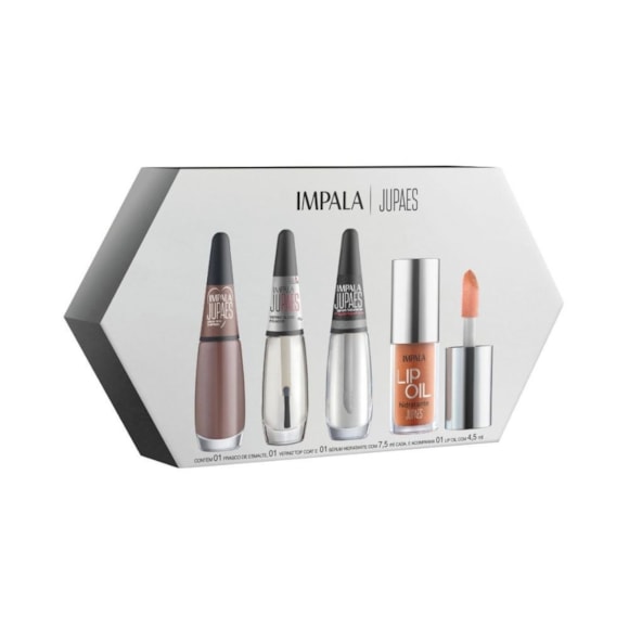 Kit Impala Ju Paes Virando O Jogo Esmalte + Sérum + Labio Marrom