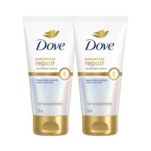 Kit Leave-In Dove Bond Intense Repair + Peptídeo 50ml – 2 Unidades