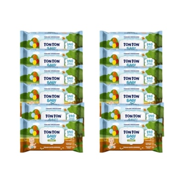 Kit Lenço Umedecido Tonton Baby Confort – 12 Unidades