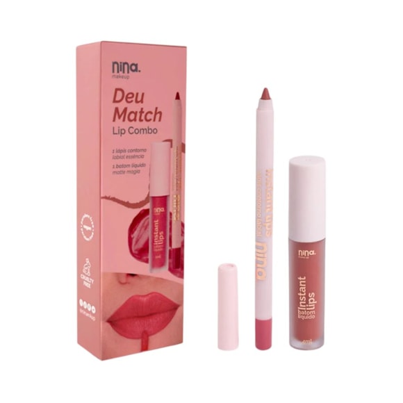 Kit Lip Nina Combo Deu Match Essência + Mágia