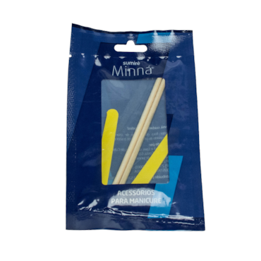 Kit Manicure Minná 2 Mini Lixas Canario + 2 Palitos Pinho 13cm