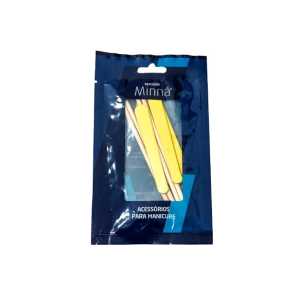 Kit Manicure Minná 4 Lixas Canário + 4 Palitos Pinho 17cm