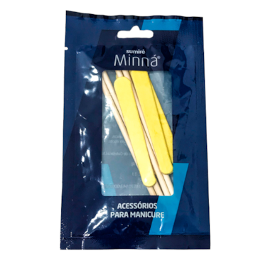 Kit Manicure Minná 4 Mini Lixas Canario + 4 Palitos Pinho 13cm