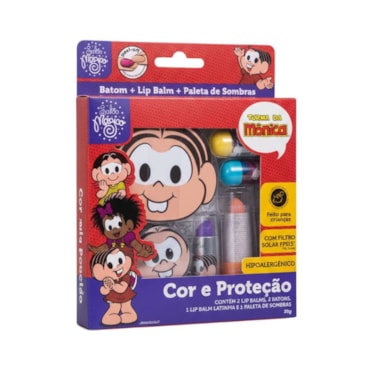 Kit Maquiagem Turma da Mônica Cor E Proteção C/6pcs