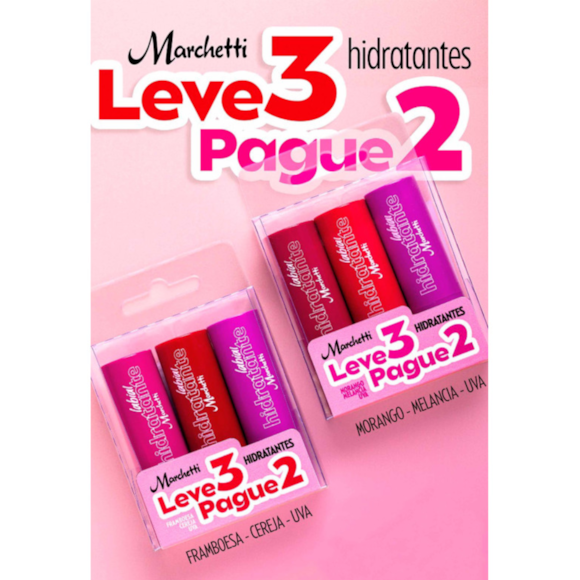 Kit Marchetti Hidratante Labial Cereja Leve 3 Pague 2