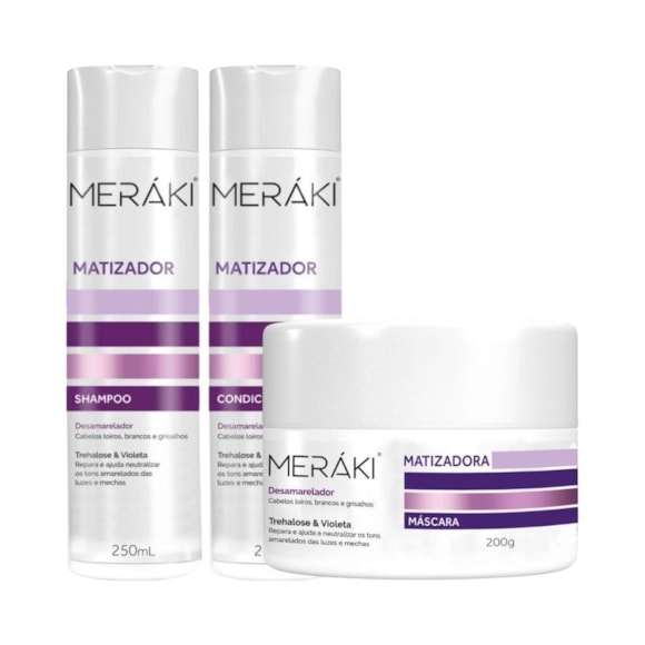 Kit Meráki Matizador Shampoo + Condcionador + Máscara