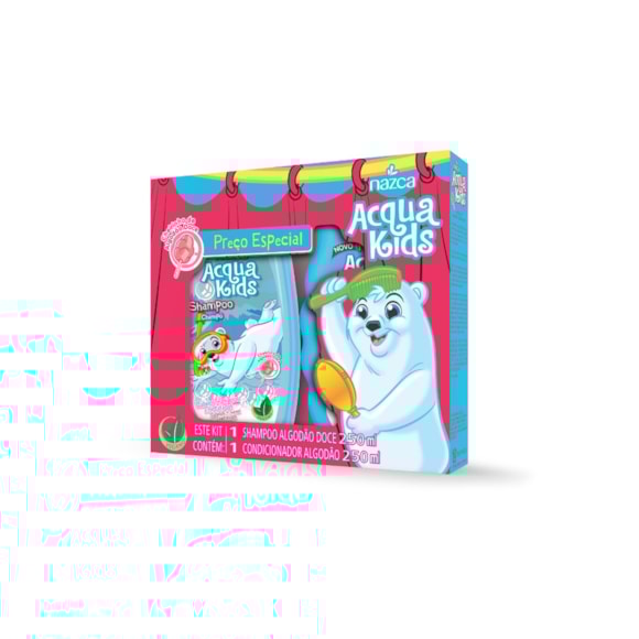 Kit Nazca Acqua Kids Shampoo 250ml + Condicionador 250ml Infantil Algodão Doce
