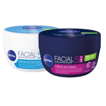 Kit Nivea Hidratante Facial Nutritivo 100g + Hidratante Facial Noturno 100g 